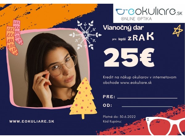 Darčekový kupón na okuliare v hodnote 25€