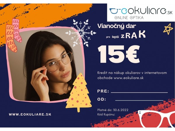 Darčekový kupón na okuliare v hodnote 15€ 
