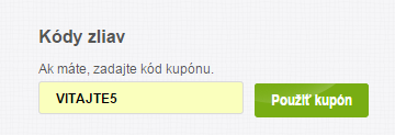 Zľavový kupón 5% Zľavový kupón 5%